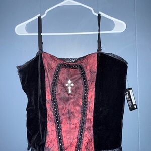 Spirit Red and Black Corset Top